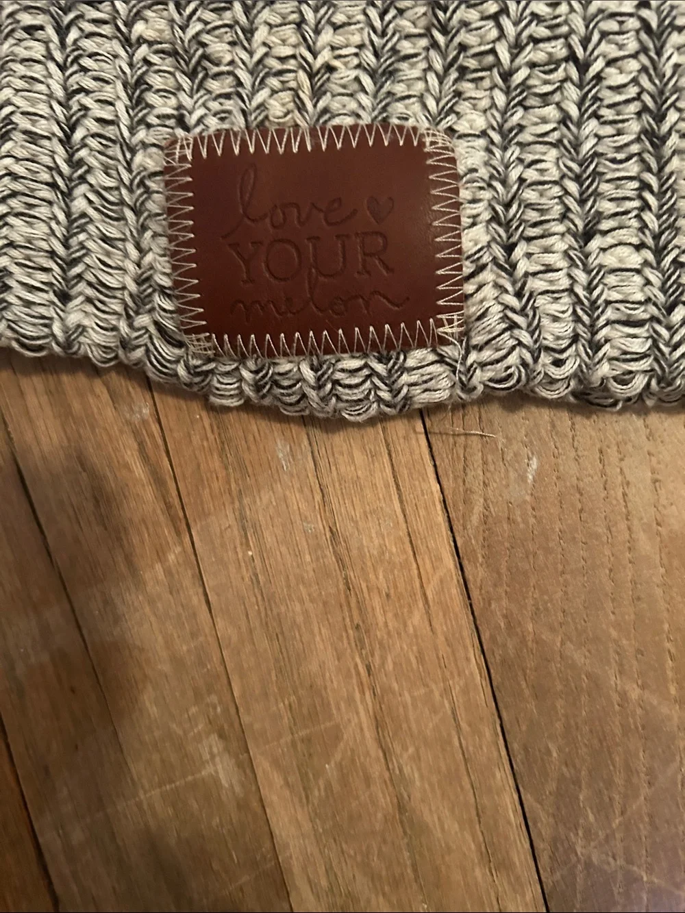 Love Your Melon Black and White Marled Knit Beanie